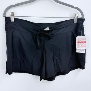 NWT Sporti Womens L Black Lycra Xtra Life Swim Shorts SMA005